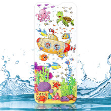 Capslpad Bathtub Mat Non Slip Anti Mould 40x100 cm Cartoon Submarine Bath Mats Extra Large Soft Bath Seat Mat with Suction Cups & Drain Holes Machine