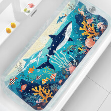 XIYUNTE Baby Bath Mats Non Slip Anti Mould, Cartoon Kids Bath Mat Non Slip, 100x40cm Extra Large Baby Shower Mat Non Slip Bath Mat with Suction Cups &