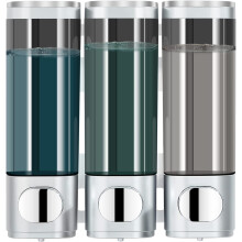 modunful Shampoo and Conditioner Dispenser, Shower Dispenser 3 Chamber No Drill Shampoo Dispenser for Shower Wall Mounted Shampoo Conditioner Body