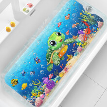 XIYUNTE Baby Bath Mats Non Slip Anti Mould, Cartoon Kids Bath Mat Non Slip, 100x40cm Extra Large Baby Shower Mat Non Slip Bath Mat with Suction Cups &
