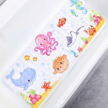 LATERN Bathtub Mat for Kid, 100CM x 40CM Extra Long Bath Tub Mat Anti Slip Shower Mat with Suction Cups and Drain Holes for Bathroom Wet Floor -