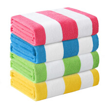 Whale Flotilla 4 Pack Microfibre Large Quick Dry Beach Towels, Sand Free Bath Travel Pool Towel Lightweight and Absorbent, Striped
