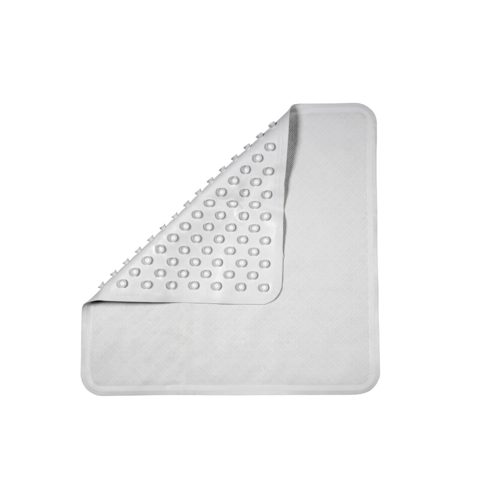 Croydex Rubagrip Square Shower Mat, Bath Mat Non Slip Anti Mould, Natural Rubber, Secure Grip Suction Cups, Anti-Bacterial Hygiene 'N' Clean, Non Slip