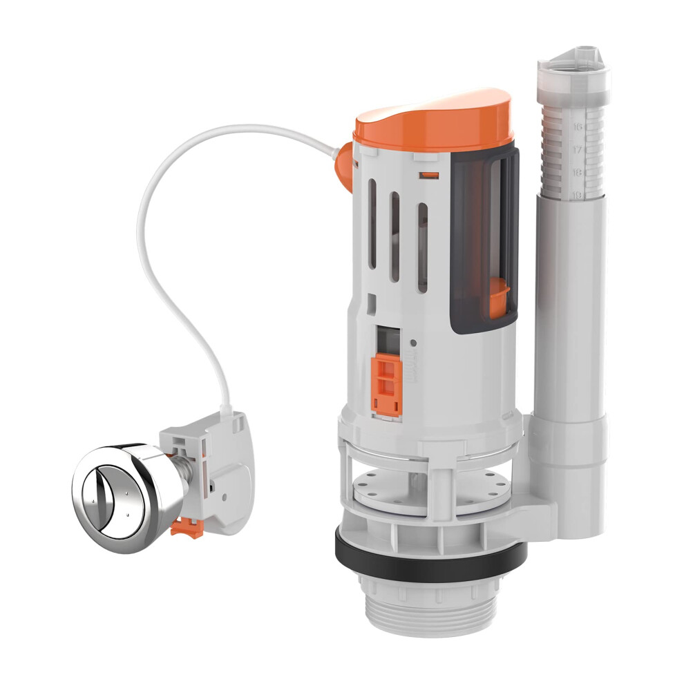 Ibergrif White M20522 Toilet Dual Flush Valve With Button, Suitable For 2 Inch (?59-61Mm) Toilet Flush System Replacement Adjustable,