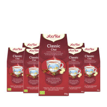 Yogi Tea, Classic Chai, Organic Spice and Herbal Tea, Caffeine Free, Blend of Cinnamon, Cardamom and Ginger, Loose Tea, 8 Packs x 90g