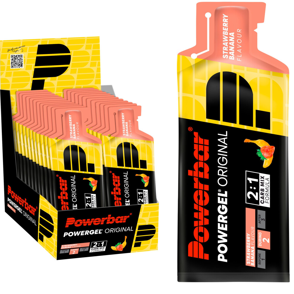 Powerbar Powergel Original Strawberry-Banana 24X41g - High Carb Energy Gel + C2max
