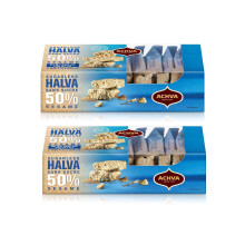 Achva Tahini Bars - Vanilla Sugar Free - Natural Source of Protein, Super Seed, Gluten Free, Nutritious Bars - 2 packs (22x25g)