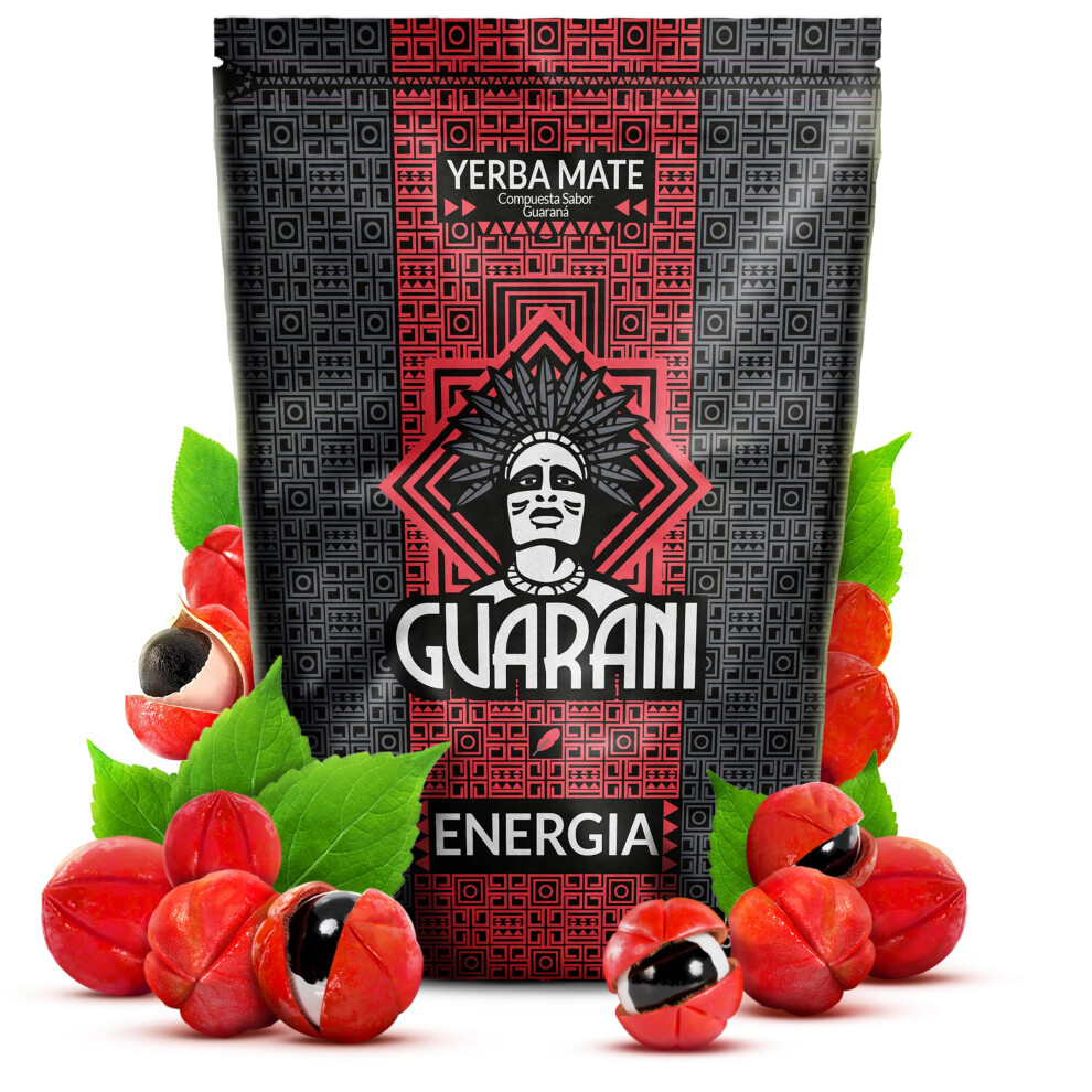 Guarani Energia 500G, Yerba Mate Tea From Paraguay, Natural Caffeine Source, Yerba Mate Tea With Guarana, Gluten Free, Vegan