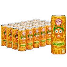 Karma Drinks Orangeade (250ml x 24 Cans Soft Drink), Organic, Gluten Free Lemonade cans, Natural Ingredients, Fairtrade, Vegan Friendly, No GMO,