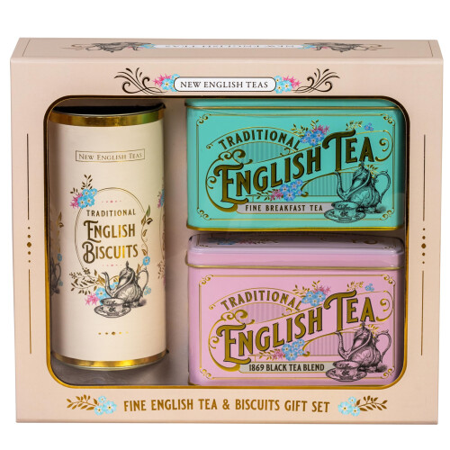 New English Teas Vintage Victorian Tea & Biscuits Gift Set with 80 Fine ...