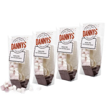 Danny's Hot Chocolate Spoons with Marshmallows | 4 x Large 50g Mighty Milk & Mallows Hot Chocolate Stirrer | Hamper Fillers | Easter Gifts | Hot