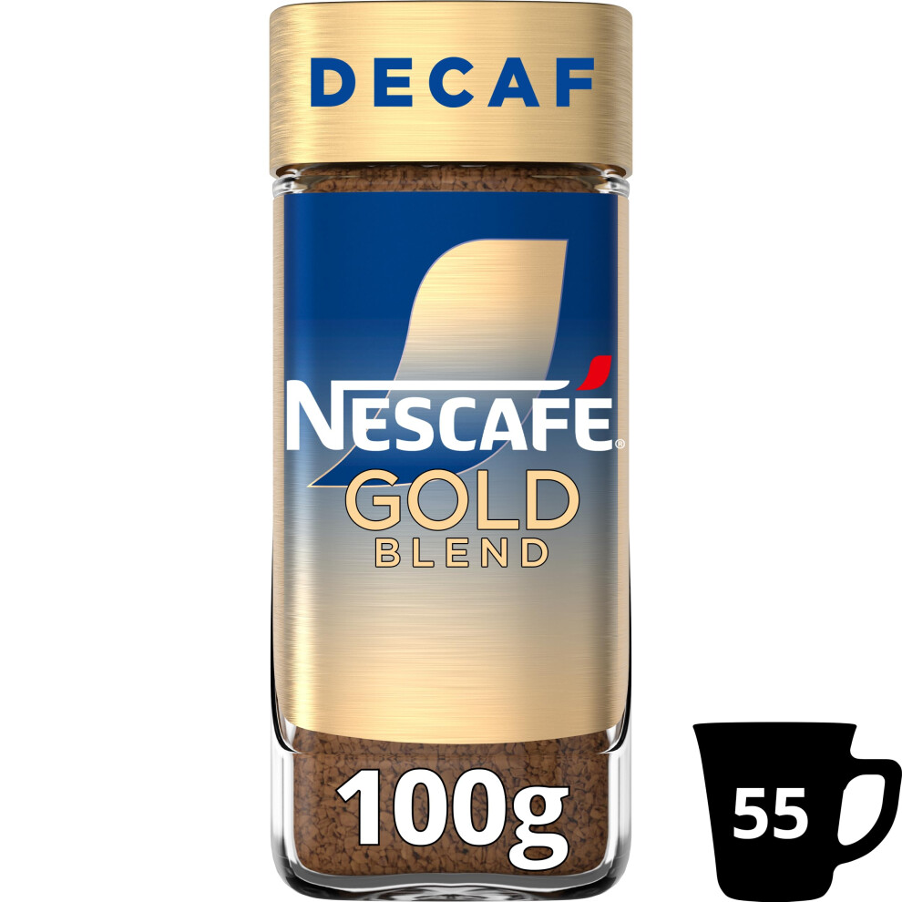 Nescafe Nescaf? Gold Blend Decaf Premium Instant Coffee, Rich Aroma And Smooth Taste Gold Blend Decaf Coffee, 100G (Pack Of 6)