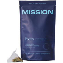 MISSION - Focus Tea - Yerba Mate Tea with Mint & Liquorice - Improve Mental Clarity - 30 Pyramid Tea Bags