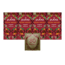 Pukka Herbs | Winter Warmer Organic Herbal Tea | Limited Edition | Ginger, Cinnamon, Clove, Orange | Perfect For Festive Spirit | 4 packs | 80 Sachets