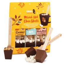 Gnaw Choc Shot Hot Chocolate Gift Set - Luxurious & Rich Hot Chocolate Gifts for Any Occasion, Featuring 3 Classic & Moreish Flavours: Milk Hot