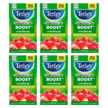 Tetley Super Green Tea Berry Burst Teabags, Pack of 6, 20-Count
