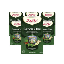 Yogi Tea, Green Chai, Organic Herbal Tea, Blend of Green Tea, Cinnamon and Ginger, 6 Packs x 17 Tea Bags (102 Teabags Total)