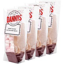 Danny's Smooth & Creamy Caramel & Marshmallow Hot Chocolate Spoons | 4 x Milk Chocolate Spoons with Marshmallows