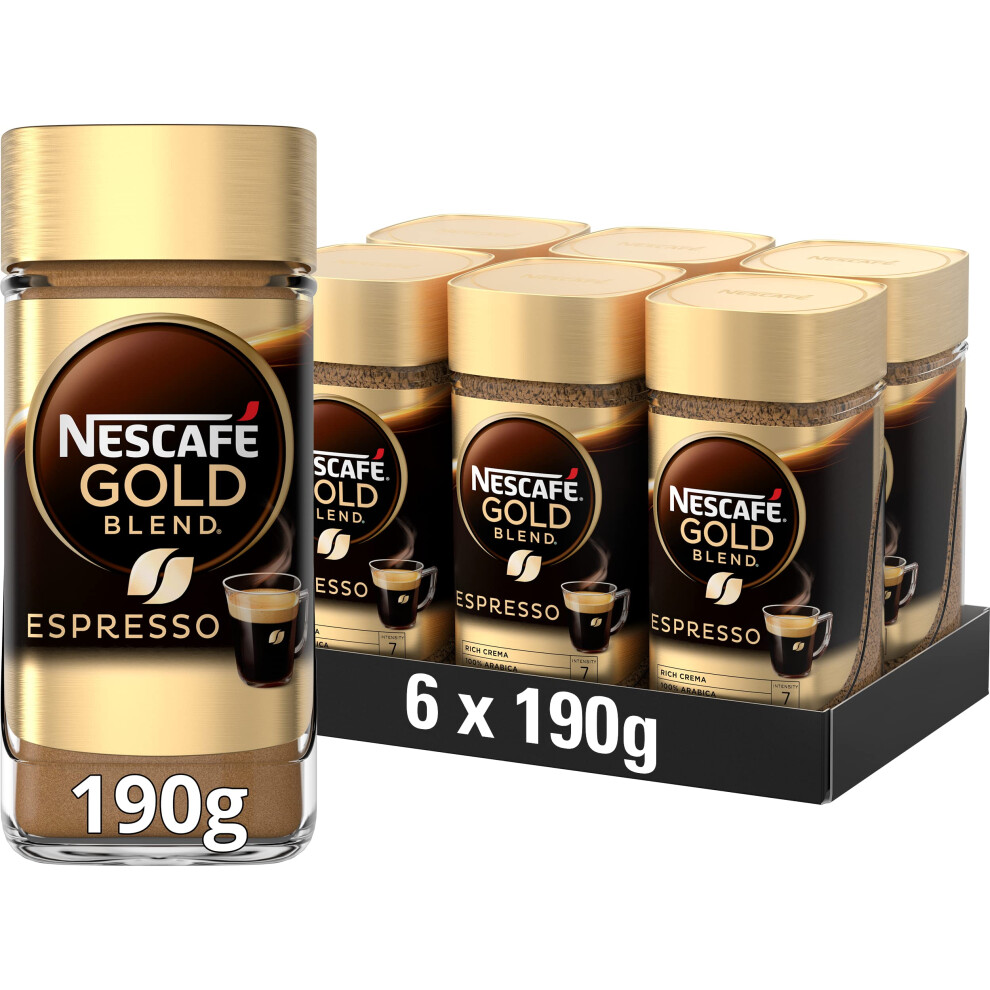Nescafe Nescaf? Espresso Instant Coffee, 100 Percent Arabica Rich Crema Premium Instant Espresso Coffee, 190G (Pack Of 6)