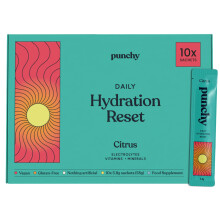 Punchy Drinks Hydration Sachets x10 Citrus - Electrolyte Powder Rehydration Sachet with Sodium, Magnesium, Vitamin C & More - Advanced Powder for