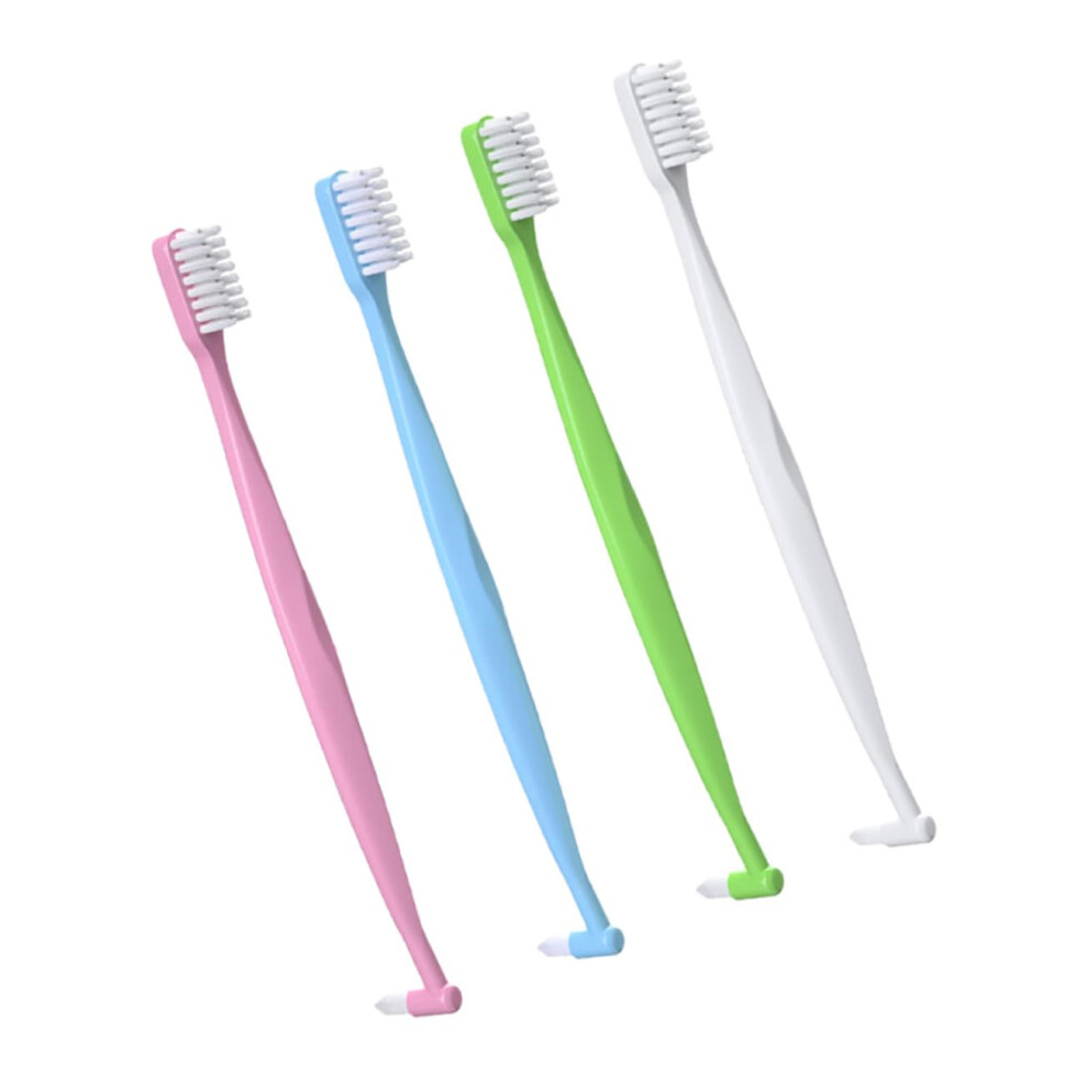 4 Pack Double-Headed Dental Brushes for Oral Cavity Correction Cone-Shaped Toothbrushes Soft Bristles for Sensitive Teeth