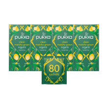 Pukka Herbs | Clean Matcha Green Organic Tea Box | Green Tea, Lemon, Fennel and Matcha Powder | Perfect For Everyday Vitality | 4 Packs | 80 Plant