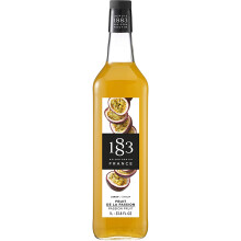 1883 Maison Routin Premium Passion Fruit Syrup for Cocktails, Passion Fruit Martinis, Mocktails, Smoothies, Iced Coffee Glass 1L