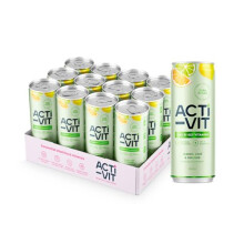 Acti-Vit Sparkling Flavoured Water Cans With B Vitamins, C, D, Zinc & Magnesium - Zero Sugar, Lemon Lime & Orange Flavour - 12x 330ml