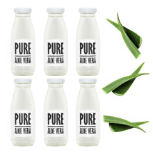 PRESSUICE Fresh Aloe Vera Juice not from concentrate - 6 bottles pack x 250 ml Vege Juices NFC - Pressed Aloe Vera Semi Sweet Drink - No added Sugar -
