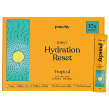 Punchy Drinks Hydration Sachets x10 Tropical - Electrolyte Powder Rehydration Sachet with Sodium, Magnesium, Vitamin C & More - Advanced Powder for