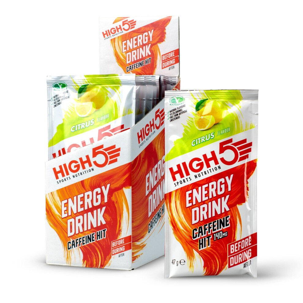 High5 Energy Drink Caffeine Hit - Electrolytes Sport Energy Drink Powder - Isotonic Drink With 2:1 Fructose - Hydration For Running, Cycling,