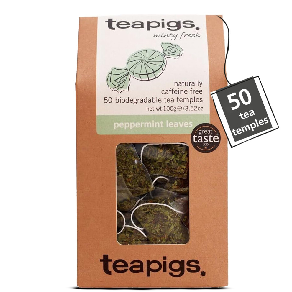 Teapigs Tea Pigs Peppermint Herbal Tea Bags Made With Whole Leaves (1 Pack Of 50 Teabags)