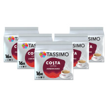 Tassimo Costa Americano Coffee Pods x16 (Pack of 5, Total 80 Drinks)