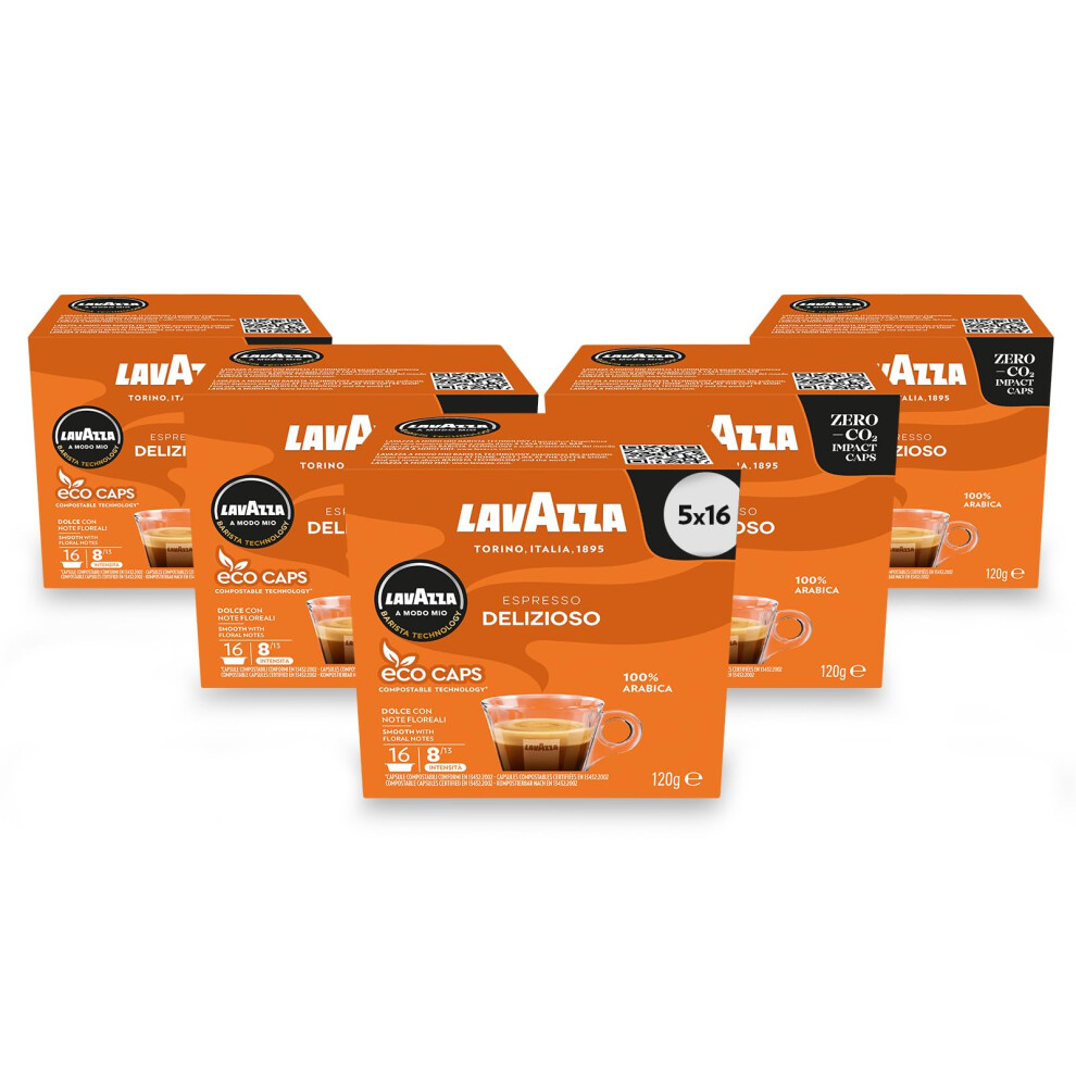 Lavazza A Modo Mio Delizioso Coffee Capsules (5 Packs Of 16)