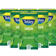 Tetley Green Tea Pure, Pack of 6 Boxes, 150 Teabags
