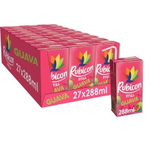 Rubicon Still Guava 27 Pack Juice Drink, Made with Handpicked Fruits for a Temptingly Intense Taste "Made of Different Stuff", Lunchbox Size Cartons -