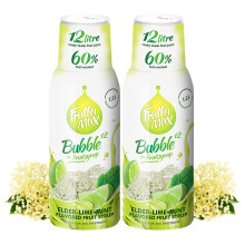 2 Pack - FruttaMax Elderflower Syrup | Less Sugar | 60% Real Fruit Concentrate | Suitable for soda Machine 2x500ml