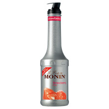 MONIN Strawberry Fruit Mix Puree 1L for Cocktails, Smoothies and Mocktails. Vegan-Friendly, Allergen-Free, 100% Natural Flavours and Colourings.