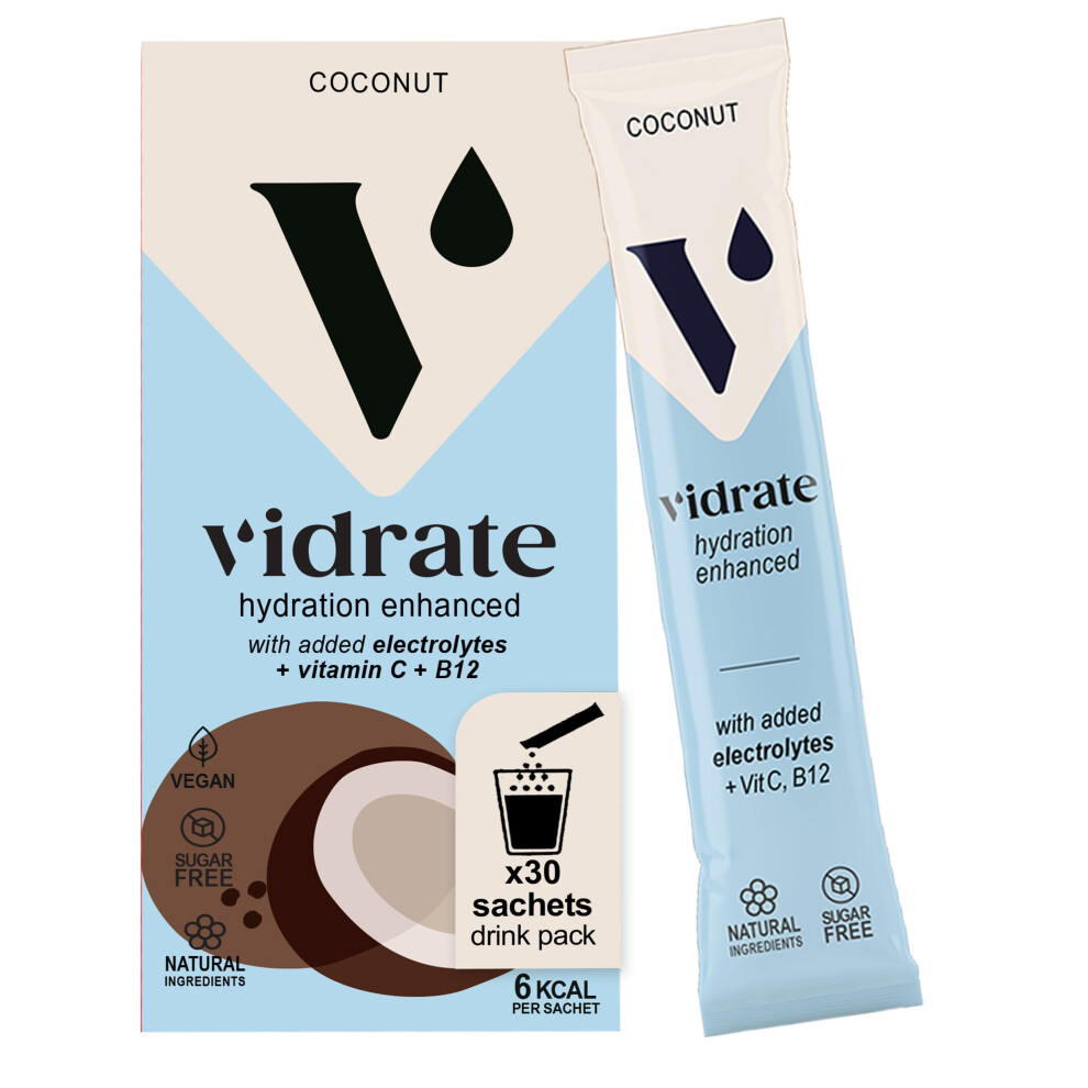 Vidrate Electrolytes Powder - Hydration Sachets Packed With Vitamins - Zero Sugar Rehydration Sachet With No Artificial Sweeteners & Preservatives By