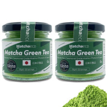 Matchaeco 2 x 50g [100g] Japanese Matcha Green Tea Powder | Stone Ground Ceremonial Grade From Japan | Pesticide-Free Matcha Powder | Recyclable Jar |