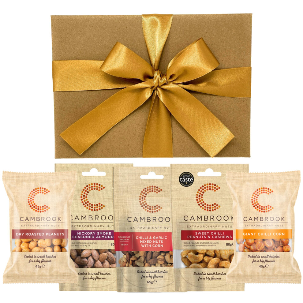 Luxury Nuts Snacks Hamper Gift Set | Sweet Chilli Peanuts Cashews | Spicy Garlic Mixed Nuts | Smoked Almonds | Giant Corn | Food Hamper Gifts for Men