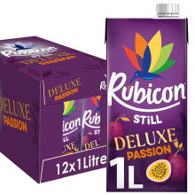 Rubicon Still 12 Pack Deluxe Passion Juice Drink, Made with Handpicked Fruits for a Temptingly Intense Taste "Made of Different Stuff" - 12 x 1L
