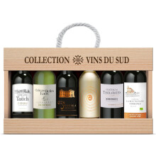 Collection Vins du Sud - Red Wine Gift Set from South of France - in Wooden Gift Pack (6 x 0.375 l) (Packaging may vary)