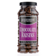 Original Chocolate Raisins Chocolate Covered Raisins Retro Sweets Gift Jar By Berrymans Sweet Shop - Classic Sweets, Traditional Taste.