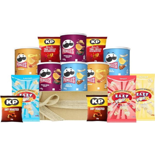 Savoury Treats Hamper Gift Box with Crisps Popcorn Peanuts for ...