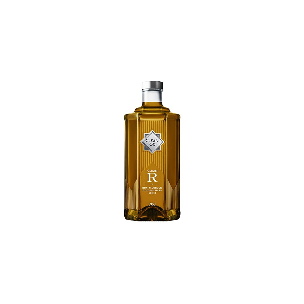 Clean Co Cleanco | Clean R | Non Alcoholic Rum Alternative | Golden Spiced | Clean Rum | Low Carb & Diet Friendly | 70Cl Bottle | Non Alcoholic Spirit | Vegan,