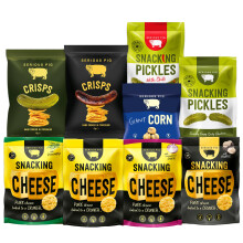 SERIOUS PIG Vegetarian Snack Selection Gift Box, 22 Savoury Snacks | Cheese, Pickles, Crisps & Corn