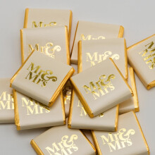 Italian Options Gold Mr & Mrs Wedding Chocolate Neapolitans (50 Chocolates)