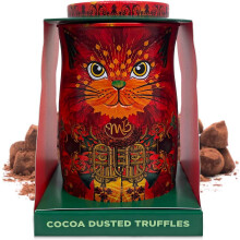 Monty Bojangles Cocoa Dusted Chocolate Truffles Cat Tin (Fire Dancer-135g) Orange Angelical Flavoured Luxury Chocolatey Truffles - Collectable Cat