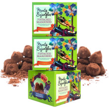 Monty Bojangles Pistachio Marooned Cocoa Dusted Chocolate Truffles (3 x 100g Chocolate Gift Box) - Macaroon & Pistachio Flavoured Chocolatey Truffles